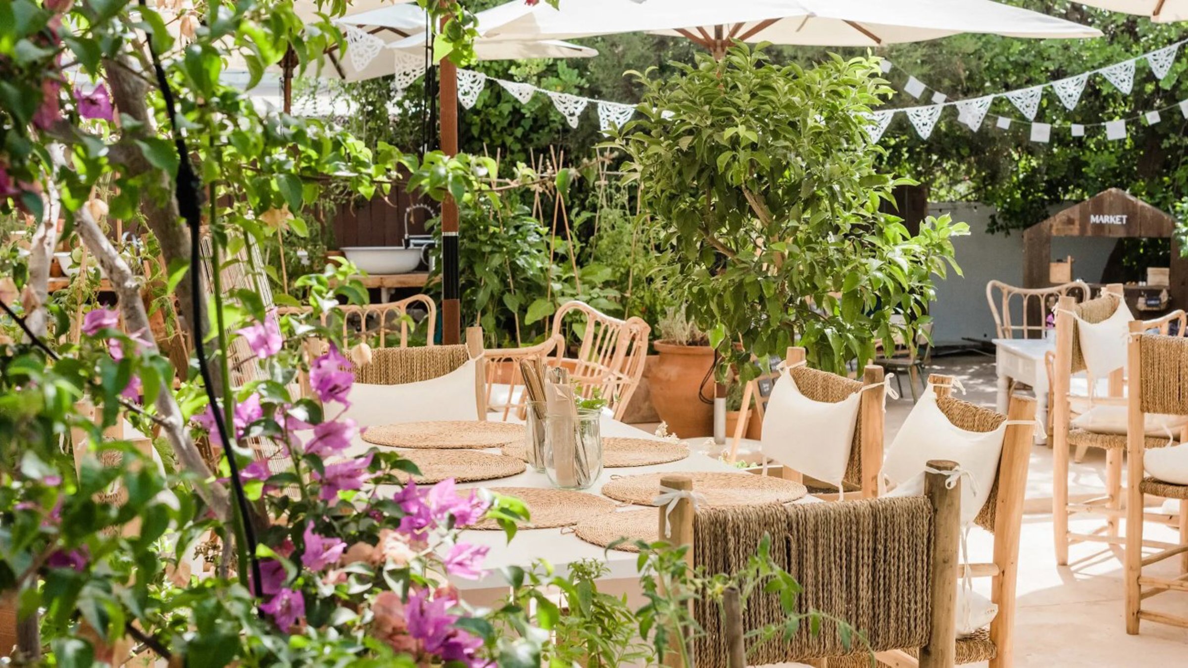 Restaurant Corner With Tables And Chairs