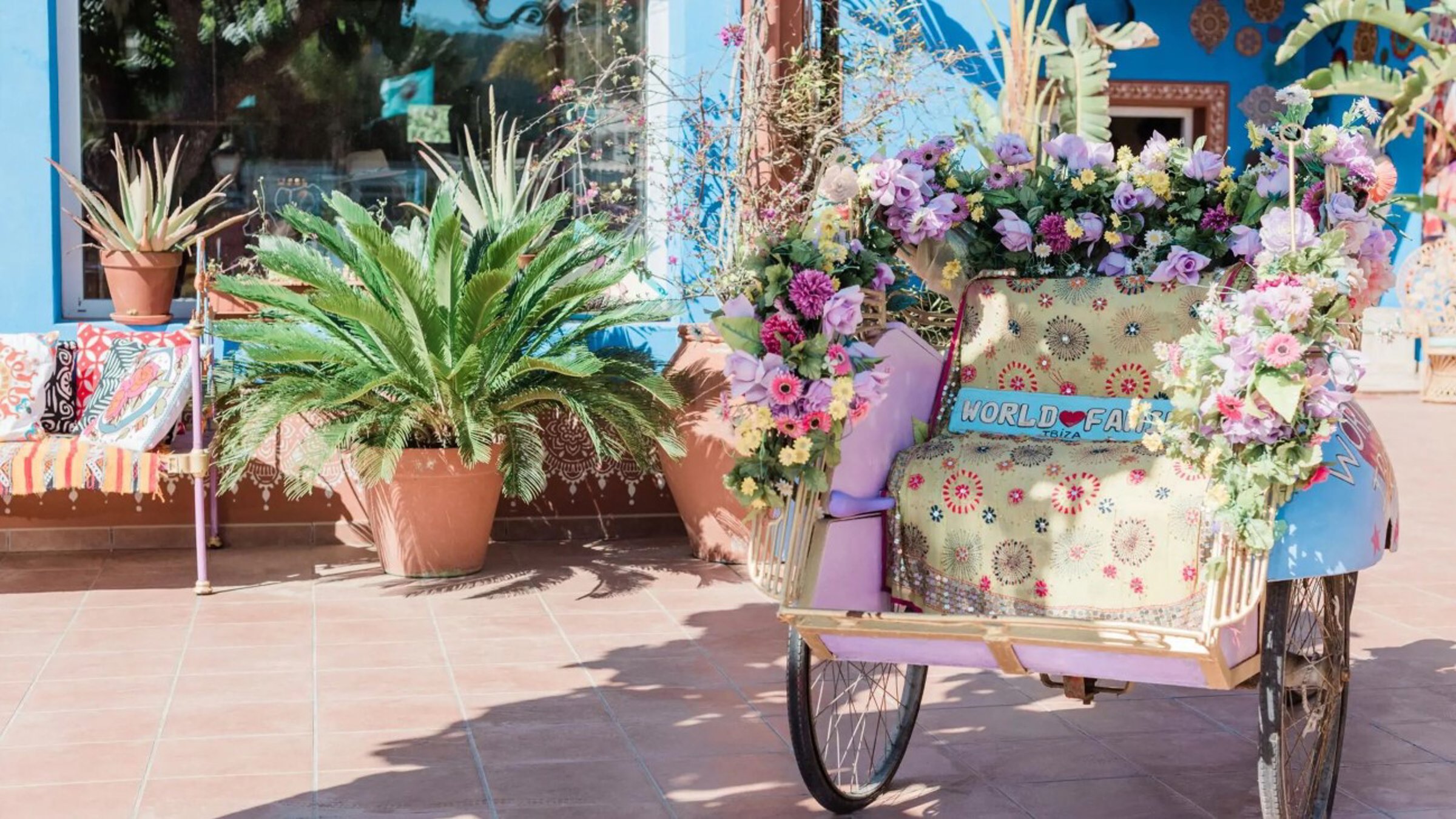 Floral Arrangement With Plants Around