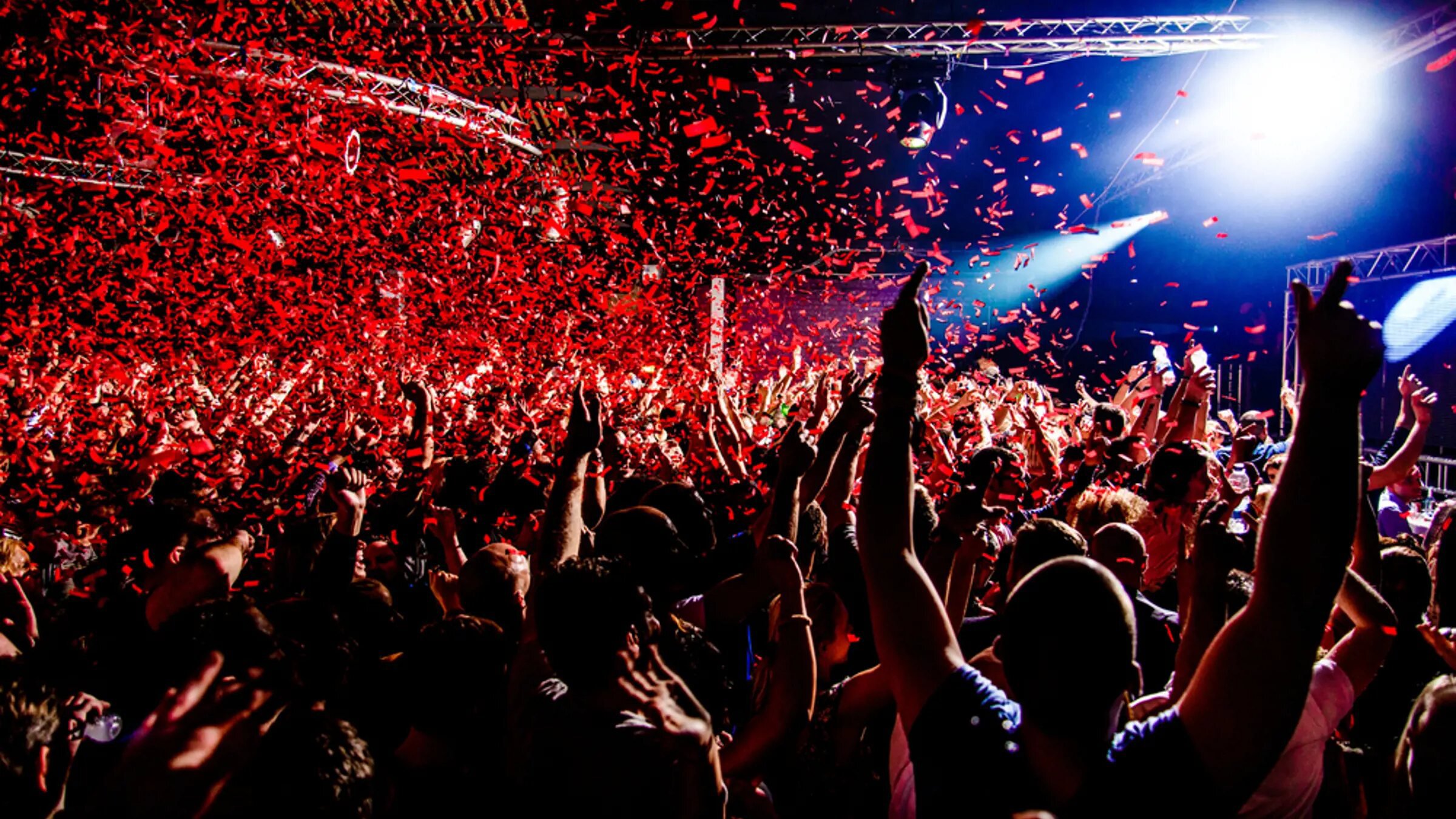 Crowd Of People At Concert In The Evening