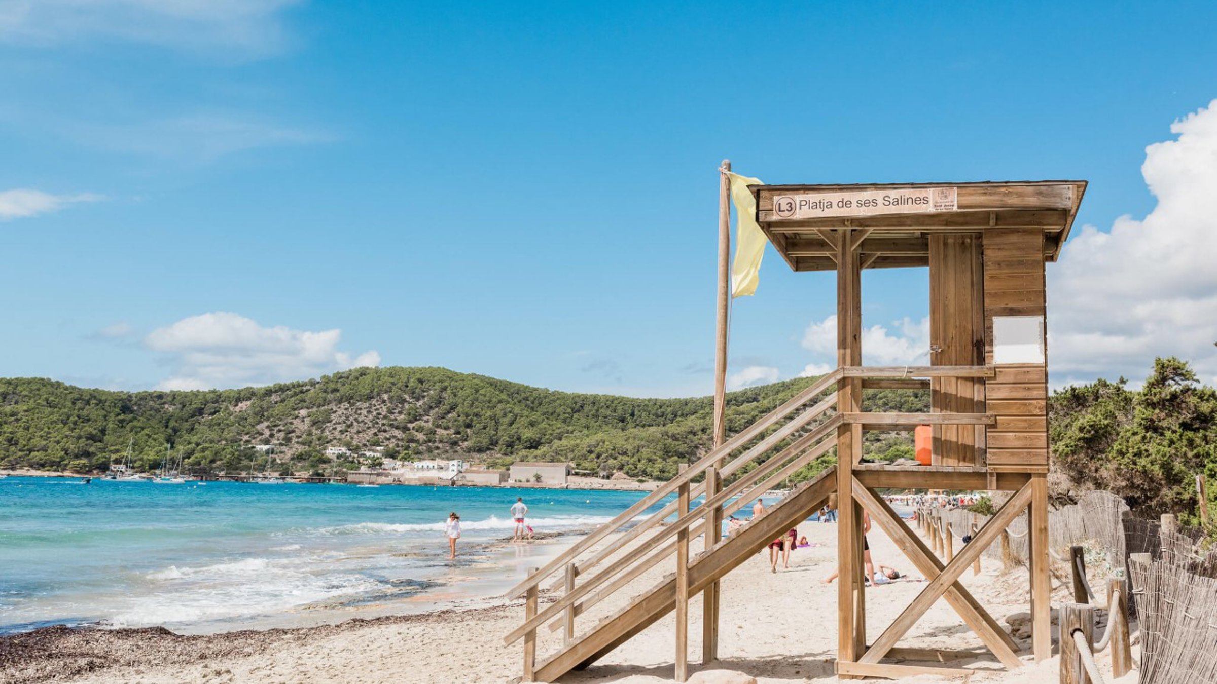 Beach With Safe Guard Spot And People