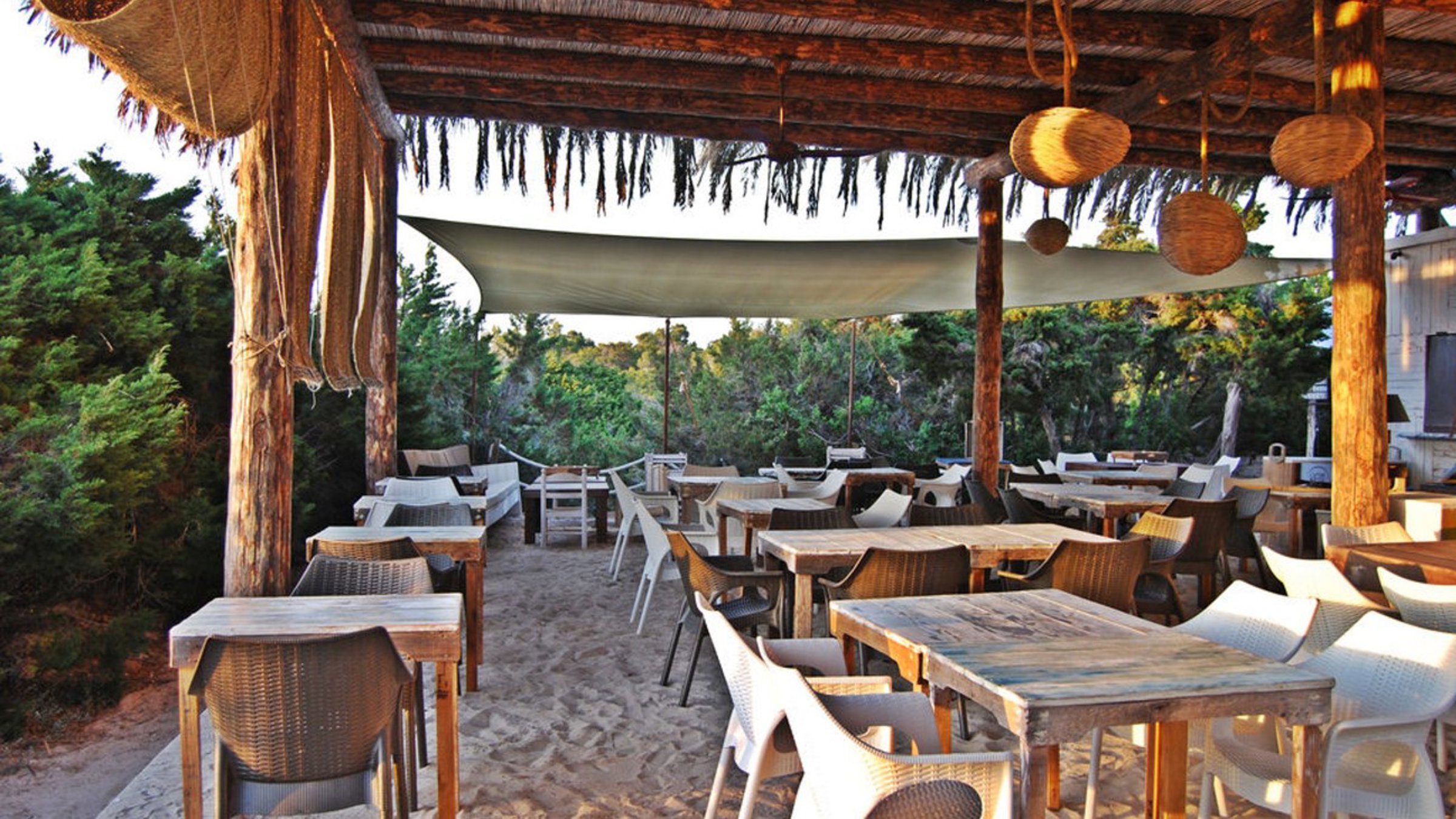 Back Terrace Setup With Chairs And Tables