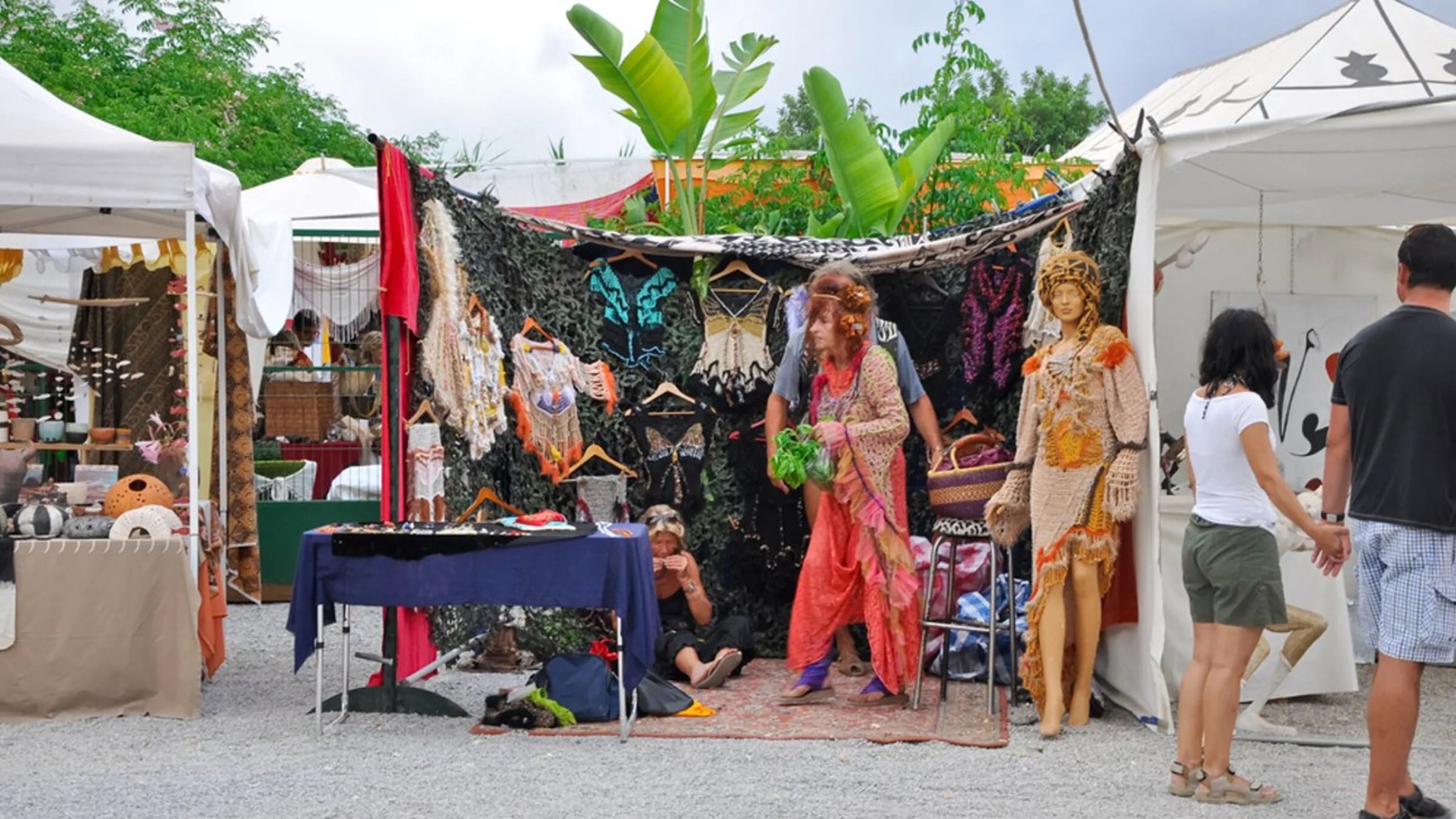 Hippie Market Place With Couple