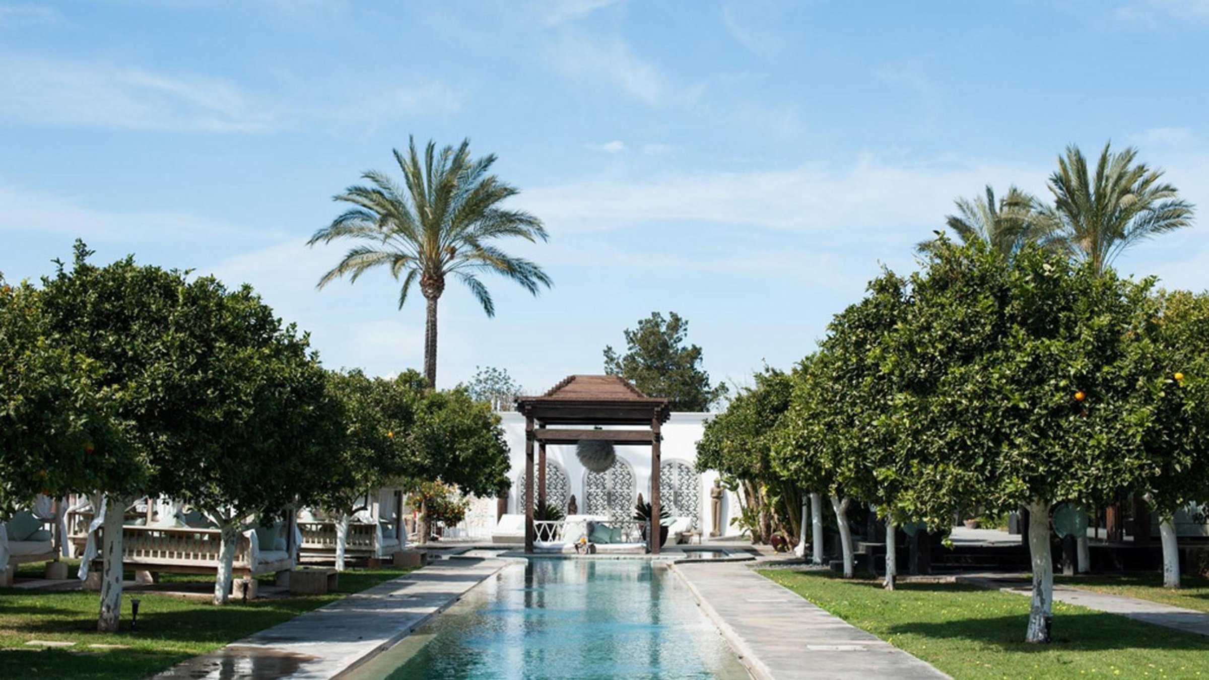 Swimming Pool Surrounded By Trees And Greenery