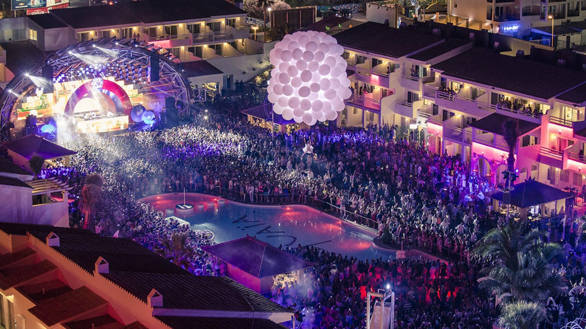 Crowd At Night With Lights At Ushuaia